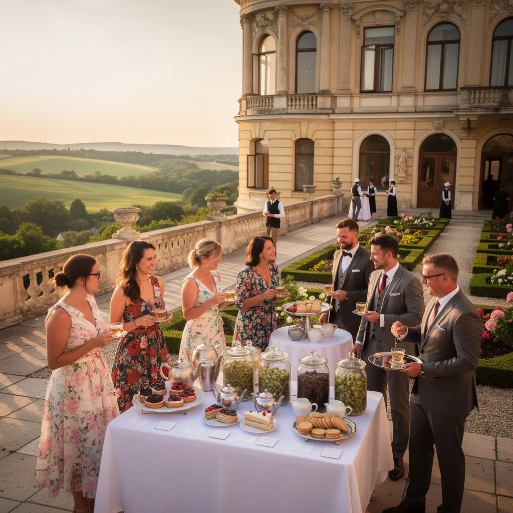 Komlóvirág tea színes virágainak közelképe.