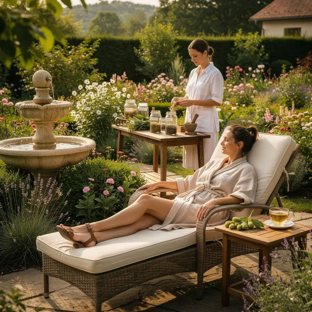 Komlóvirág tea forrázásának folyamata, gőzölgő csészében.